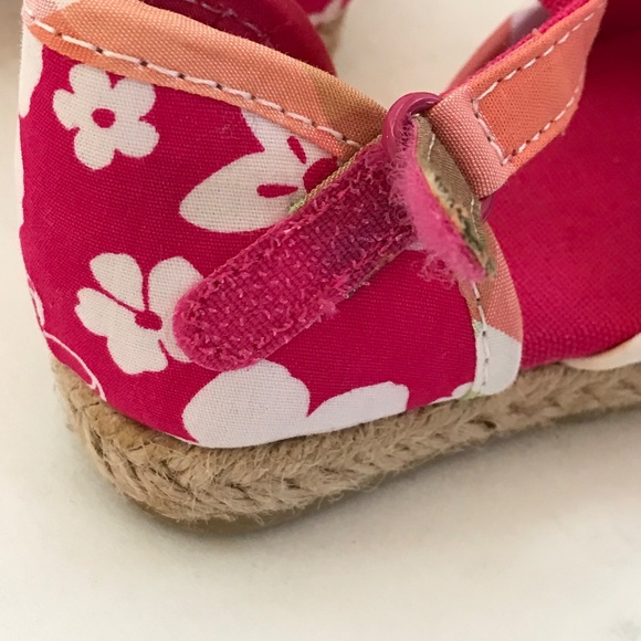 GYMBOREE Baby Shoes NWT Espadrille Sandals Floral Pink Newborn Size 0-3 Gymboree - Picture 9 of 15